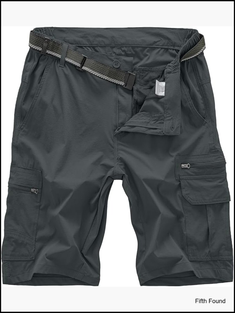 Men's Outdoor Cargo Hiking Shorts With Belt, Quick Dry Upf 50